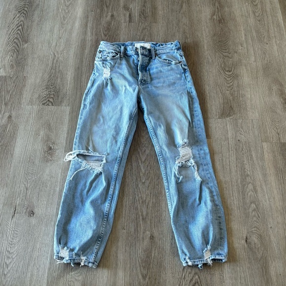 Mother Superior The Tomcat Distressed Straight Leg Jeans In The Confession 27 - Picture 11 of 12